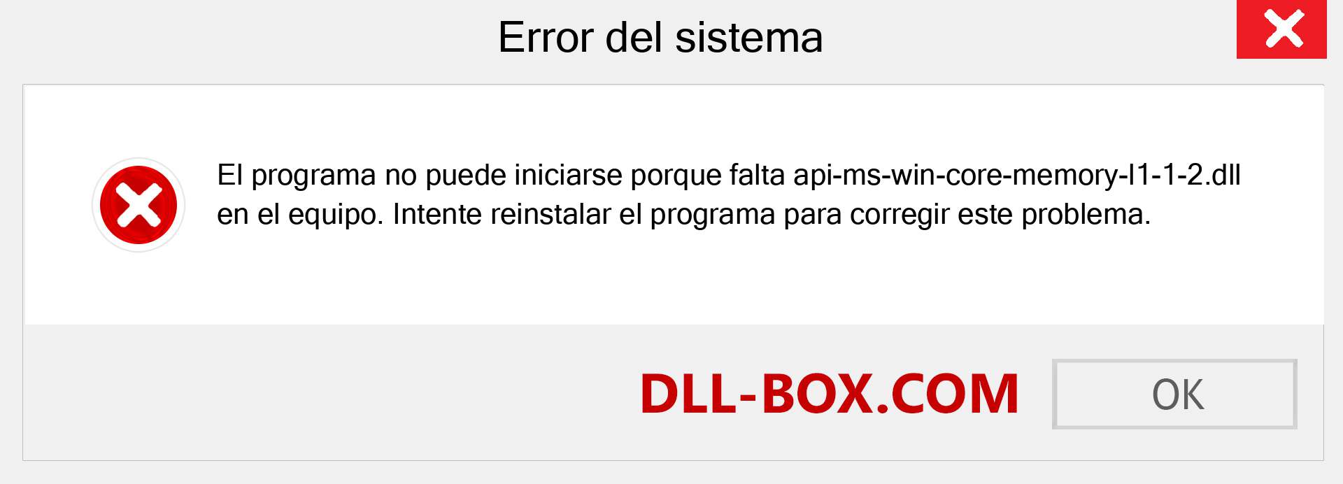 ¿Falta el archivo api-ms-win-core-memory-l1-1-2.dll ?. Descargar para Windows 7, 8, 10 - Corregir api-ms-win-core-memory-l1-1-2 dll Missing Error en Windows, fotos, imágenes